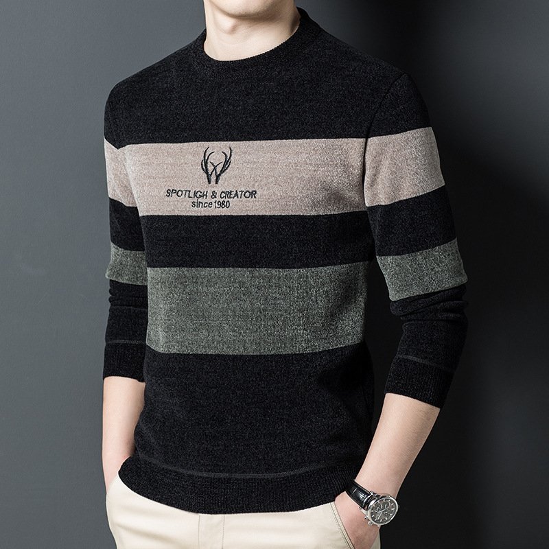 Dusted Chenille Men's Knit Sweater Base 1 Dusted Chenille Men's Knit Sweater Base