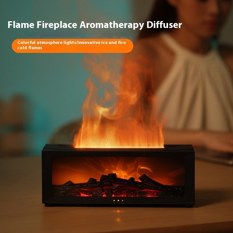 New Flame Aromatherapy Machine Colorful Essential Oil Diffuser Home Large Fog Volume Flame Humidifier 3D Flame Fireplace Machine 5 New Flame Aromatherapy Machine Colorful Essential Oil Diffuser Home Large Fog Volume Flame Humidifier 3D Flame Fireplace Machine - Image 5