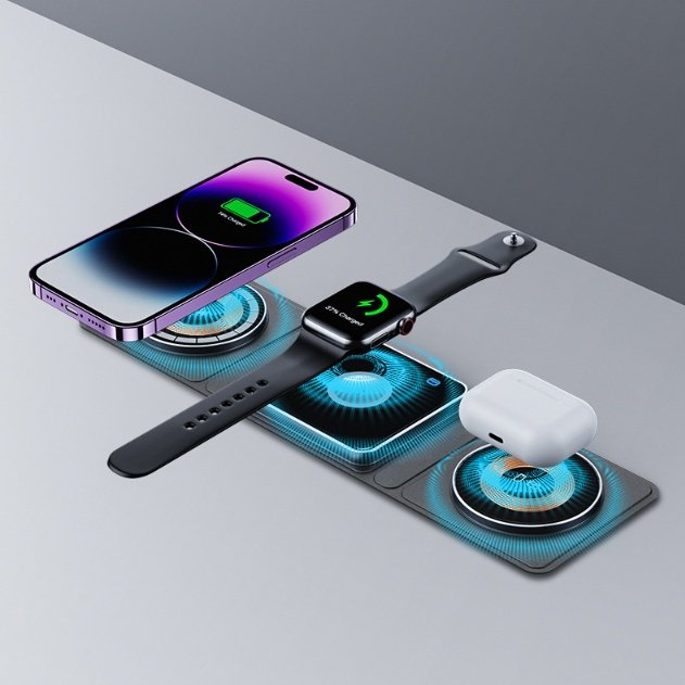 3 IN 1 Magnetic Folding Wireless Charger Station For IPhone Transparent Fast Charging For IWatch And Airpods 9 3 IN 1 Magnetic Folding Wireless Charger Station For IPhone Transparent Fast Charging For IWatch And Airpods - Image 9