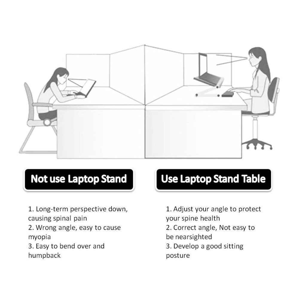 Foldable Laptop Stand Ergonomic Desk Tablet Holder 6 Foldable Laptop Stand Ergonomic Desk Tablet Holder - Image 6
