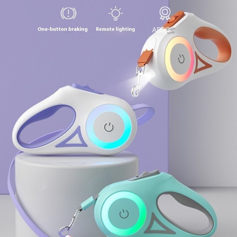 Dog Leash Retractable Leash And Dog Collar Spotlight Automatic Pet Dog Cat Traction Rope For Small Medium Dogs Pet Product 3 Dog Leash Retractable Leash And Dog Collar Spotlight Automatic Pet Dog Cat Traction Rope For Small Medium Dogs Pet Product - Image 3