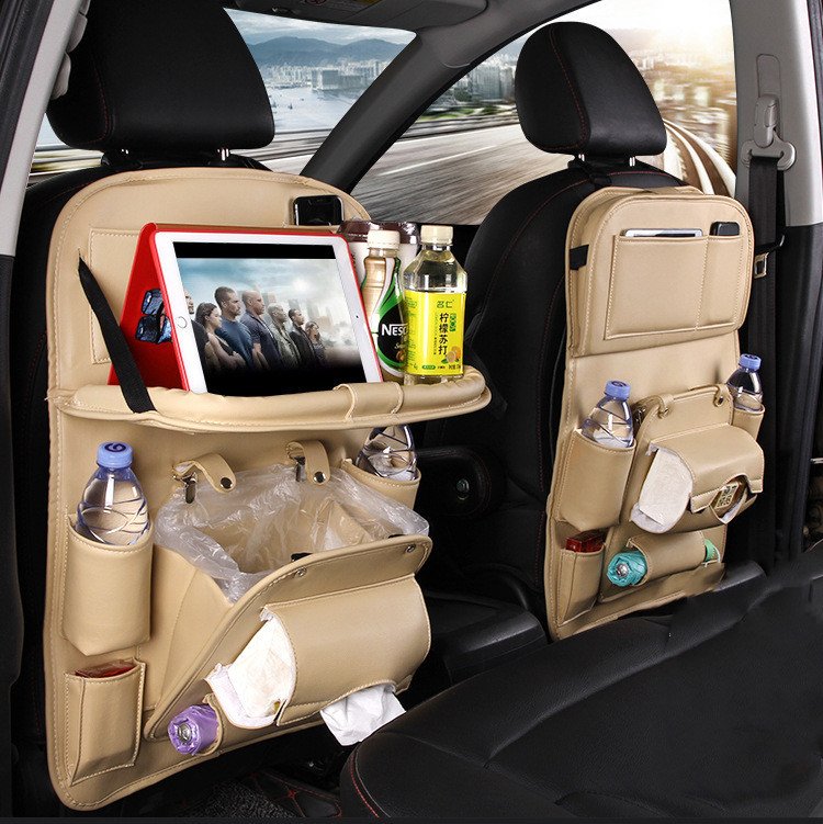 PU Leather Car Storage Bag Multifunction Seat Back Tray Hanging Bag Waterproof Car Organizer Automotive Interior Accessories 6 PU Leather Car Storage Bag Multifunction Seat Back Tray Hanging Bag Waterproof Car Organizer Automotive Interior Accessories - Image 6