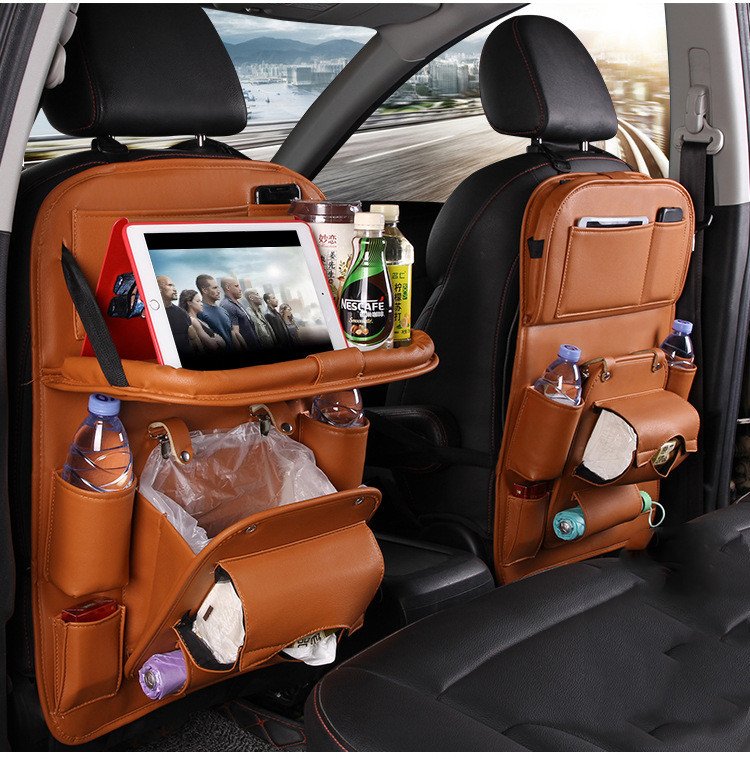 PU Leather Car Storage Bag Multifunction Seat Back Tray Hanging Bag Waterproof Car Organizer Automotive Interior Accessories 10 PU Leather Car Storage Bag Multifunction Seat Back Tray Hanging Bag Waterproof Car Organizer Automotive Interior Accessories - Image 10