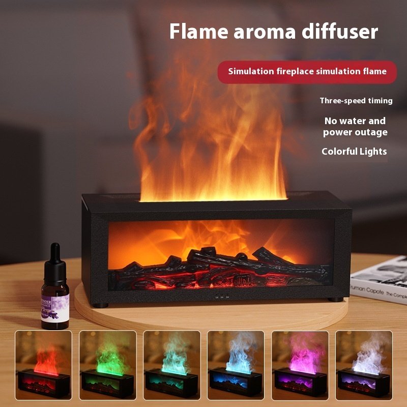New Flame Aromatherapy Machine Colorful Essential Oil Diffuser Home Large Fog Volume Flame Humidifier 3D Flame Fireplace Machine 8 New Flame Aromatherapy Machine Colorful Essential Oil Diffuser Home Large Fog Volume Flame Humidifier 3D Flame Fireplace Machine - Image 8