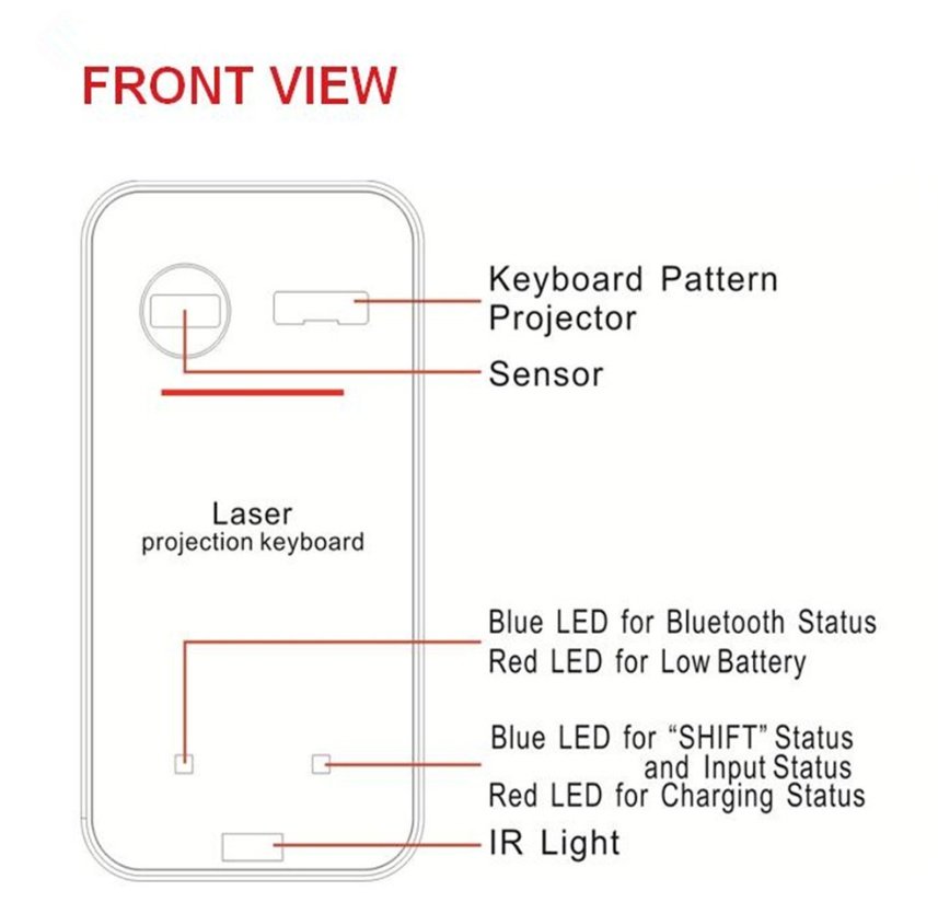 LEING FST Virtual Laser Keyboard Bluetooth Wireless Projector Phone Keyboard For Computer Pad Laptop With Mouse Function 4 LEING FST Virtual Laser Keyboard Bluetooth Wireless Projector Phone Keyboard For Computer Pad Laptop With Mouse Function - Image 4