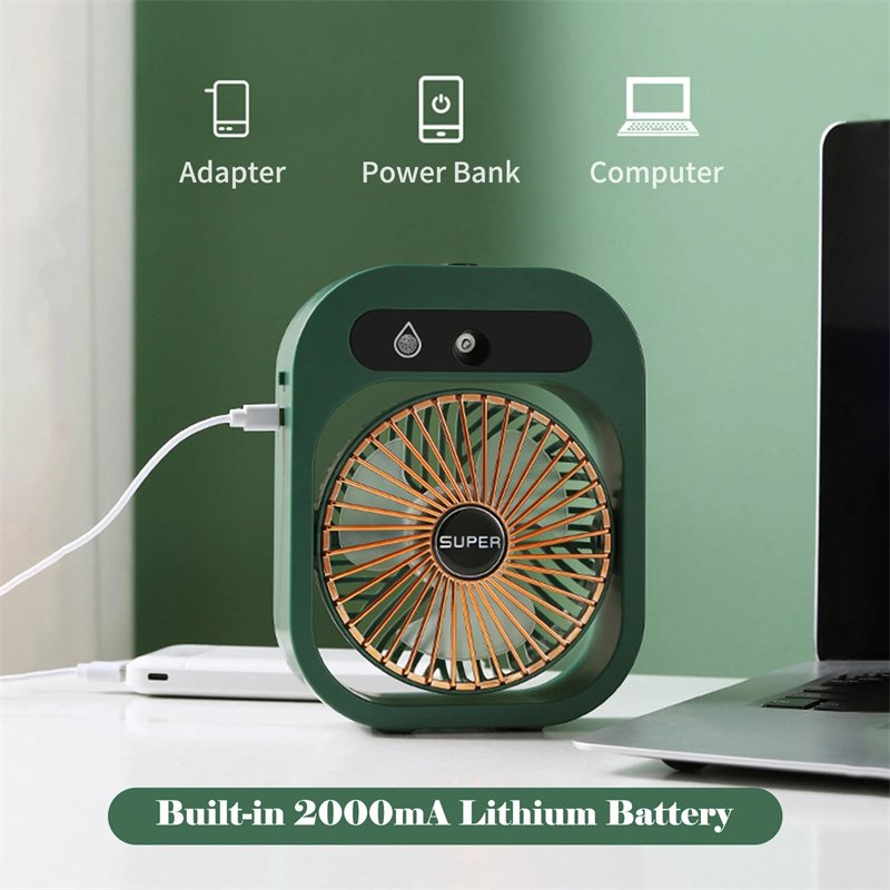 Air Conditioning Fan Desk Misting Fan Air Cooler Cooling USB Rechargeable Humidifier Portable Spray Fan With 3 Wind Speeds Mist Fan For Home 2 Air Conditioning Fan Desk Misting Fan Air Cooler Cooling USB Rechargeable Humidifier Portable Spray Fan With 3 Wind Speeds Mist Fan For Home - Image 2
