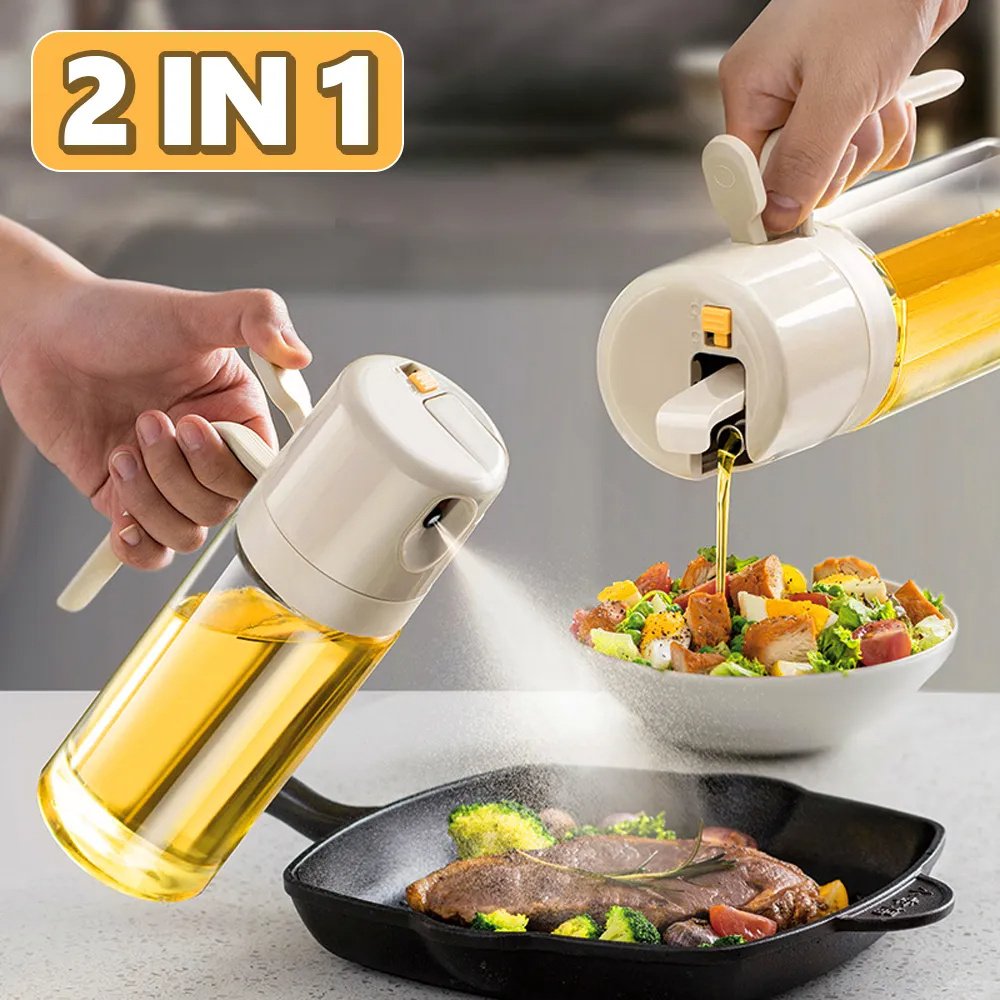 2 In 1 Oil Sprayer Bottle BBQ Cooking Oil Dispenser Olive Oil Pourers Sprayer Kitchen Baking Oil Mister Vinegar Bottle 1 2 In 1 Oil Sprayer Bottle BBQ Cooking Oil Dispenser Olive Oil Pourers Sprayer Kitchen Baking Oil Mister Vinegar Bottle