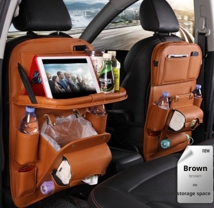 PU Leather Car Storage Bag Multifunction Seat Back Tray Hanging Bag Waterproof Car Organizer Automotive Interior Accessories 7 PU Leather Car Storage Bag Multifunction Seat Back Tray Hanging Bag Waterproof Car Organizer Automotive Interior Accessories - Image 7