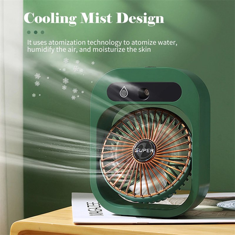 Air Conditioning Fan Desk Misting Fan Air Cooler Cooling USB Rechargeable Humidifier Portable Spray Fan With 3 Wind Speeds Mist Fan For Home 9 Air Conditioning Fan Desk Misting Fan Air Cooler Cooling USB Rechargeable Humidifier Portable Spray Fan With 3 Wind Speeds Mist Fan For Home - Image 9