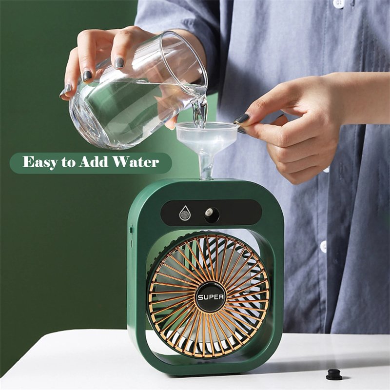 Air Conditioning Fan Desk Misting Fan Air Cooler Cooling USB Rechargeable Humidifier Portable Spray Fan With 3 Wind Speeds Mist Fan For Home 7 Air Conditioning Fan Desk Misting Fan Air Cooler Cooling USB Rechargeable Humidifier Portable Spray Fan With 3 Wind Speeds Mist Fan For Home - Image 7