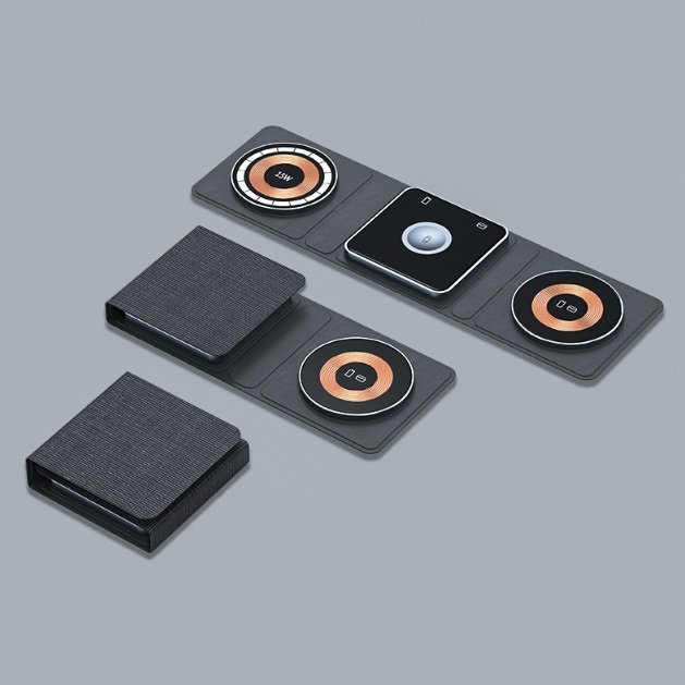 3 IN 1 Magnetic Folding Wireless Charger Station For IPhone Transparent Fast Charging For IWatch And Airpods 2 3 IN 1 Magnetic Folding Wireless Charger Station For IPhone Transparent Fast Charging For IWatch And Airpods - Image 2