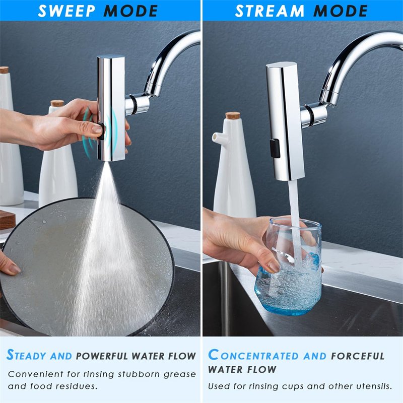 Kitchen Faucet Waterfall Outlet Splash Proof Universal Rotating Bubbler Multifunctional Water Nozzle Extension Kitchen Gadgets 2 Kitchen Faucet Waterfall Outlet Splash Proof Universal Rotating Bubbler Multifunctional Water Nozzle Extension Kitchen Gadgets - Image 2