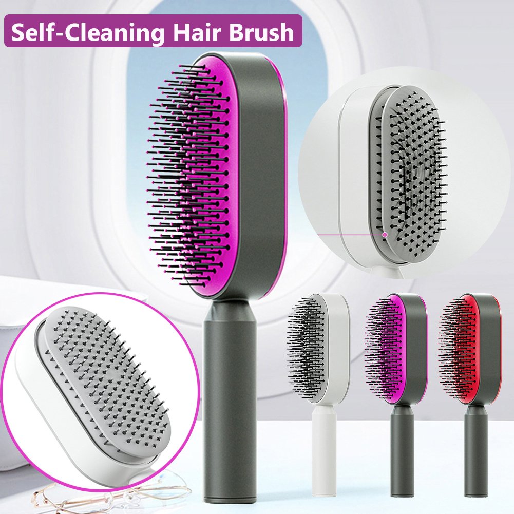 Self Cleaning Hair Brush For Women One-key Cleaning Hair Loss Airbag Massage Scalp Comb Anti-Static Hairbrush 43 Self Cleaning Hair Brush For Women One-key Cleaning Hair Loss Airbag Massage Scalp Comb Anti-Static Hairbrush