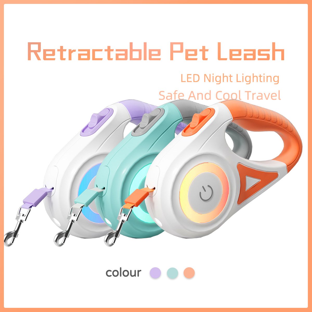 Dog Leash Retractable Leash And Dog Collar Spotlight Automatic Pet Dog Cat Traction Rope For Small Medium Dogs Pet Product 8 Dog Leash Retractable Leash And Dog Collar Spotlight Automatic Pet Dog Cat Traction Rope For Small Medium Dogs Pet Product - Image 8